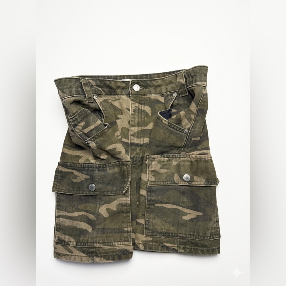 Topshop Green Camouflage Mini Skirt - Picture 5 of 6